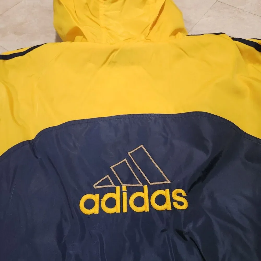 VTG 90s Y2K‎ Adidas Mens L Large 3 Stripes Logo Embroidered Fleece Lined Jacket